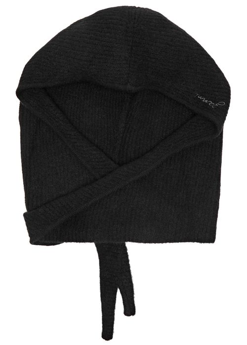 Logo-embroidered Hooded Knitted Scarf