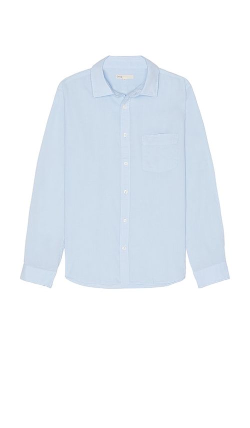 Onia Garment Dye Cotton Voile Shirt in Baby Blue. -  M also in L, XL/1X