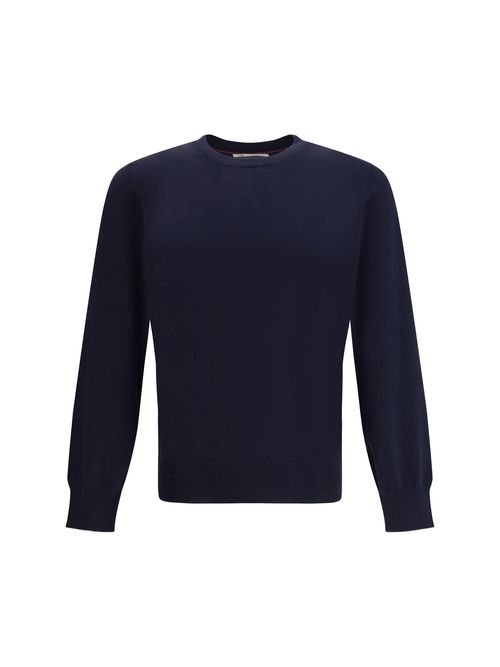 Cotton Crewneck Sweater — Navy