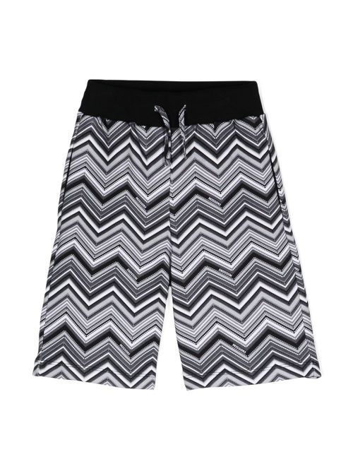 Chevron-print bermuda shorts - Black