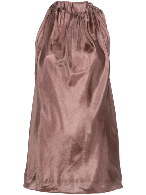 Bag gathered-detail silk blouse - Pink