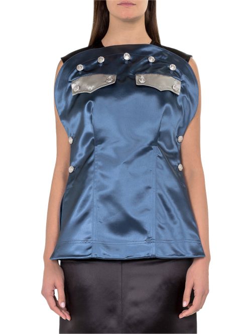 Satin Top with Button Details