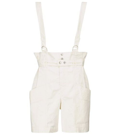 Isabel Marant Effie linen and cotton suspender shorts