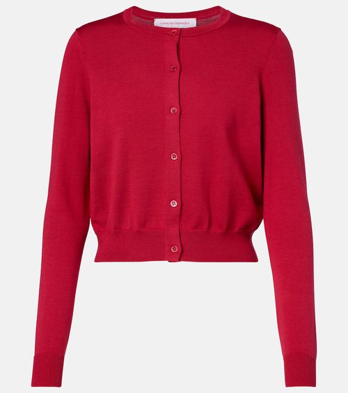 Cropped silk and cotton cardigan