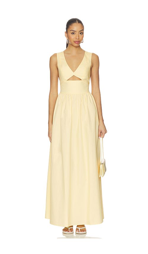 Susana Monaco Poplin Cross Back Dress in Lemon. L. Also in M, S
