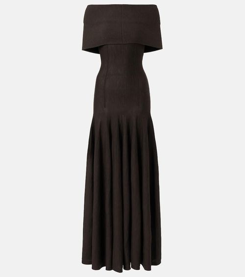 Ava off-shoulder wool-blend maxi dress