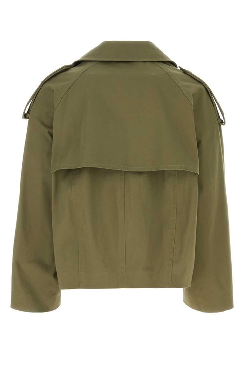 Green Cotton Trench Coat