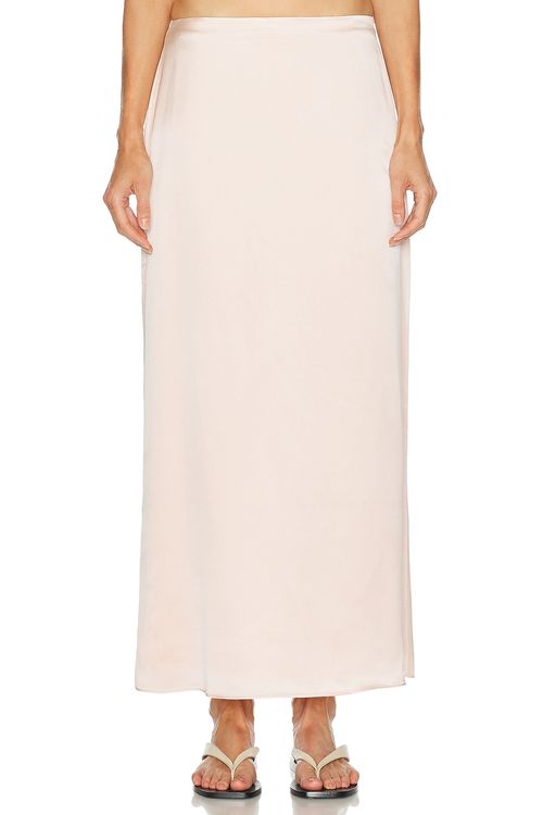 SRG Sutton Silk Skirt in Dusty Rose - Rose. M also in L, S, XL