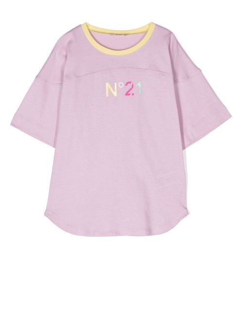Logo-print short-sleeved T-shirt - Pink