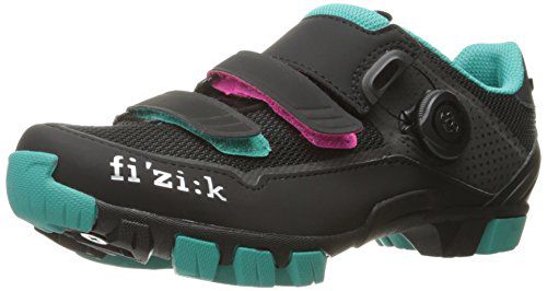 Fizik Women's M6 Donna BOA Mountain Cycling Shoes, Black/Anthracite/Emerald Green