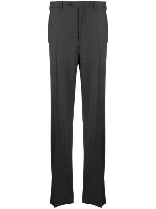 Pressed-crease wool tailored trousers - Grey