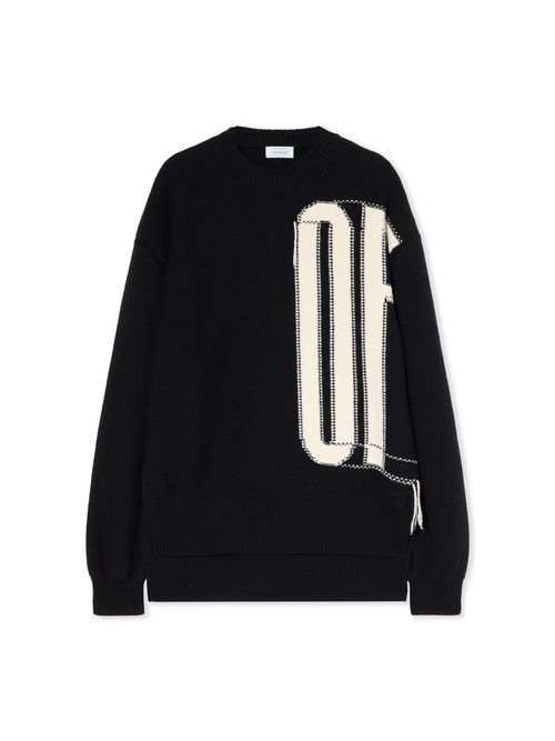 Big Off Knit Crewneck Sweater - Male Knitwear Black