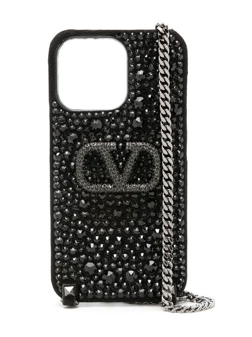 Valentino Garavani signature V-plaque iPhone case - Black