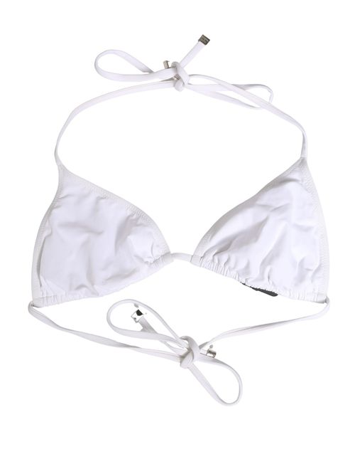 Triangle Nylon Bikini Top — White