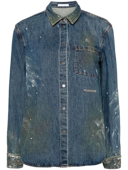 Painted effect denim shirt - Blue