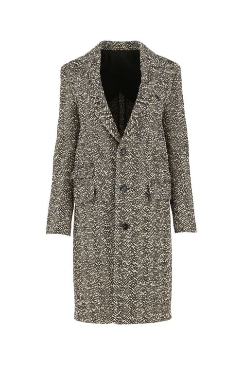 Herringbone Wool Coat — Gray