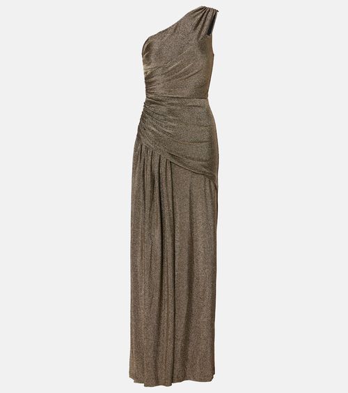 Rafael asymmetric lamé maxi dress