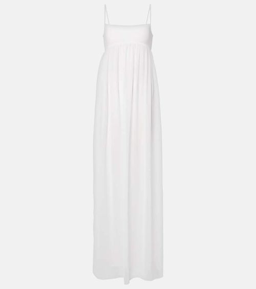 Peplo jersey and muslin maxi dress