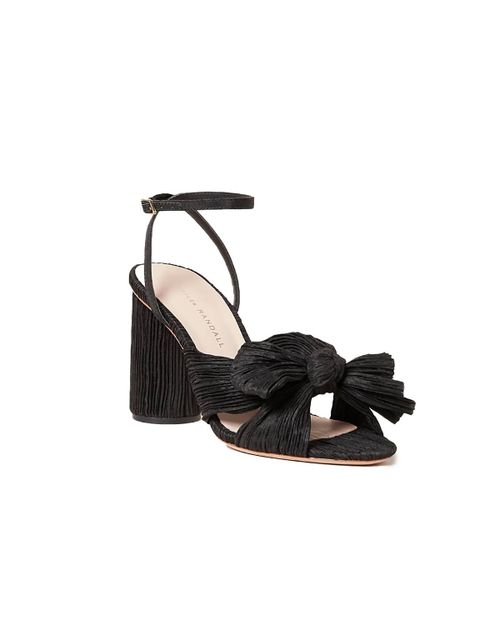 Women's Camellia Pleated Bow Heel In Black