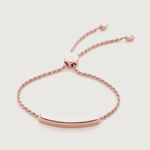 Linear Chain Bracelet, Rose Gold Vermeil on Silver