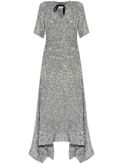 Sequin-embellished maxi dress - Silver
