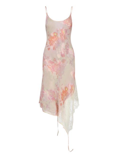 -Inspired Viscose Mini Dress with Contrast Polyamide Details