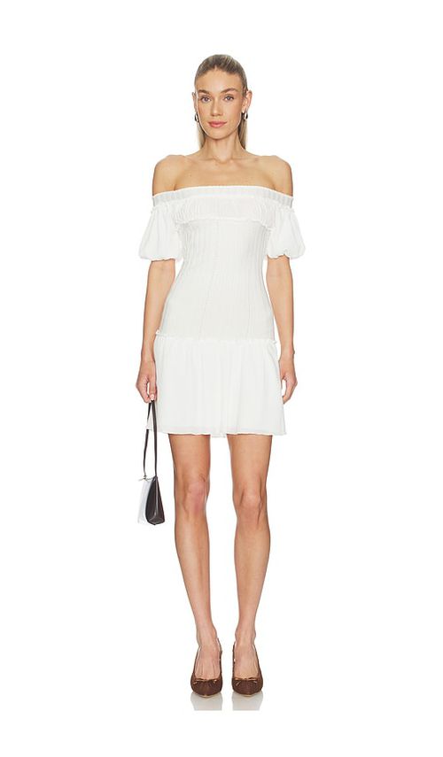 Frankies Bikinis Aura Cloud Knit Mini Dress in White. - L also in M, S