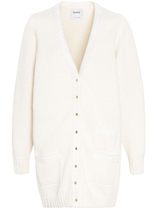 Ribbon-detail cashmere cardigan - White