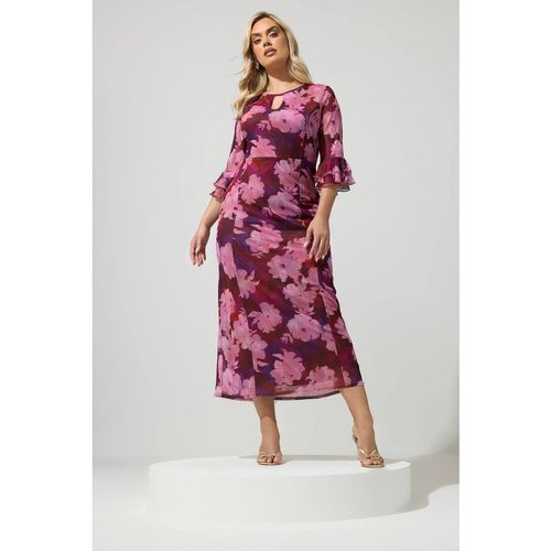 Yours Women's Keyhole Maxi Dress in Dark Red