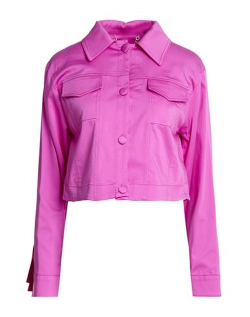 Woman Jacket Fuchsia Size 8 Cotton, Elastane
