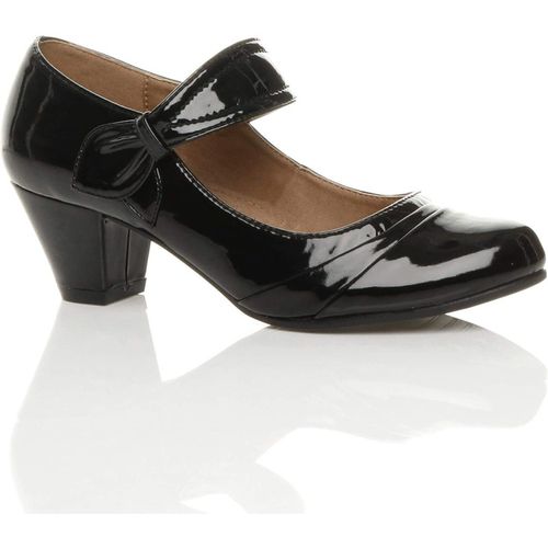 Mid Block Heel Comfort Mary Jane Patent Court Shoes
