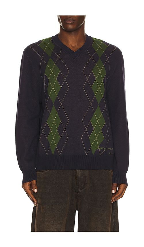 Women's Argyle Jumper in Navy
