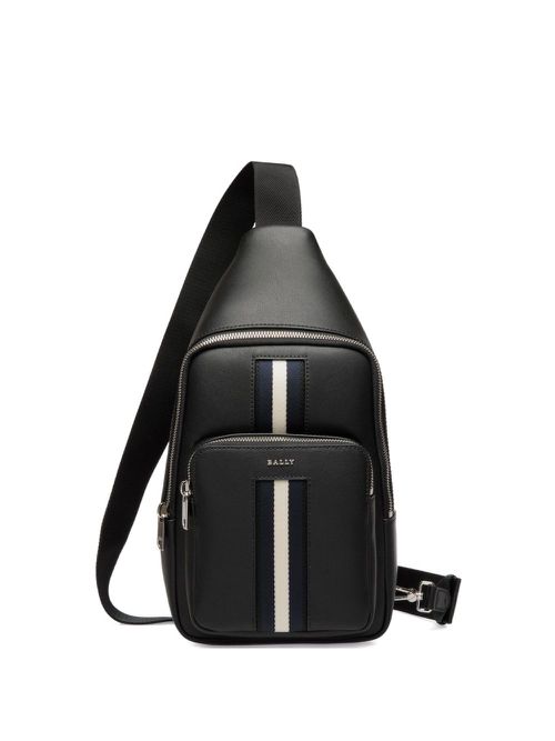 Sling leather backpack - Black