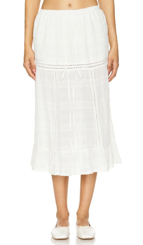 LOBA Valeria Midi Skirt in Ivory.  XL. Also in