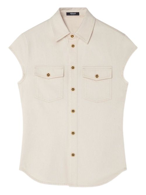 Sleeveless denim shirt - Neutrals