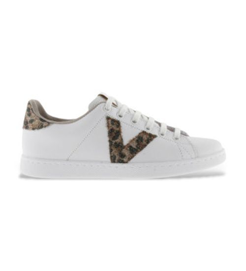 Victoria for woman. 1125188 White Glitter Leather Tennis Shoes (36), Flat, Laces, Casual