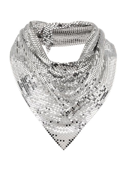 Draped mesh necklace - Silver
