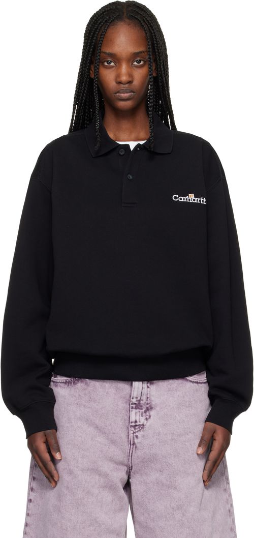 Black WIP Label Polo