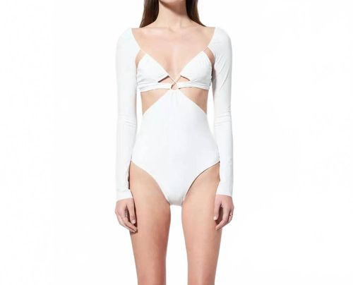 Azhar Long Sleeve Bodysuit In Off White