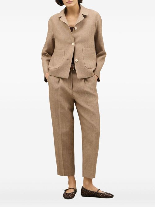 Boglioli linen-blend blazer - Brown