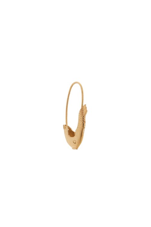 Loren Stewart Pisces Single Safety Pin Earring in 14k Yellow Gold - Metallic Gold. a