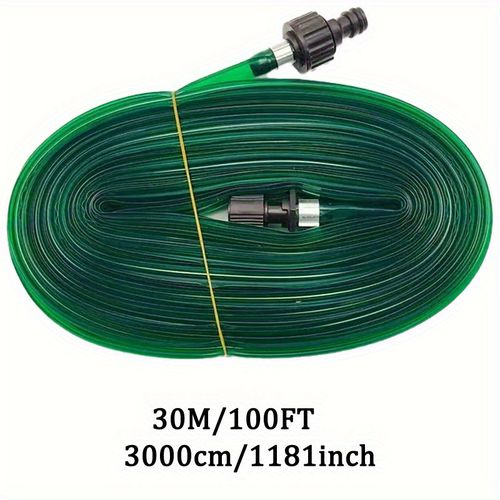 TEMU 30meter Efficient Soaker Hose- Flat& Flexible Pvc Drip Irrigation System For Lawns, Flower Beds, - All- Watering Solution With Us/eu