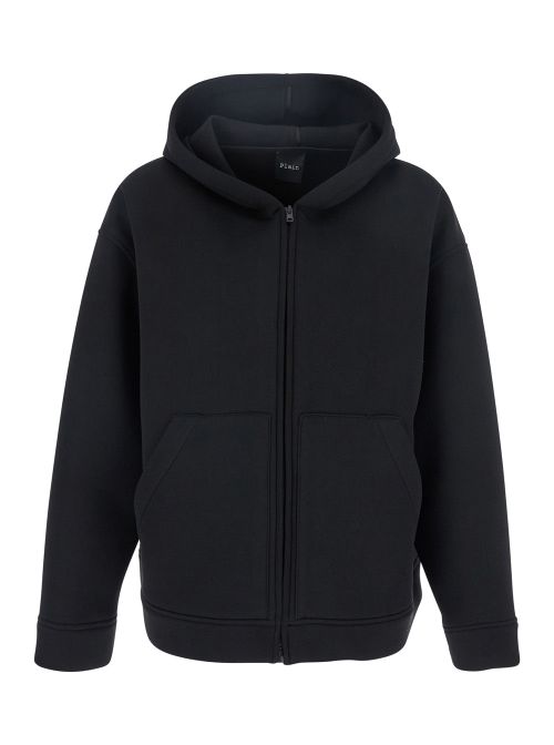 Hooded Technical Polyester Jacket — Black
