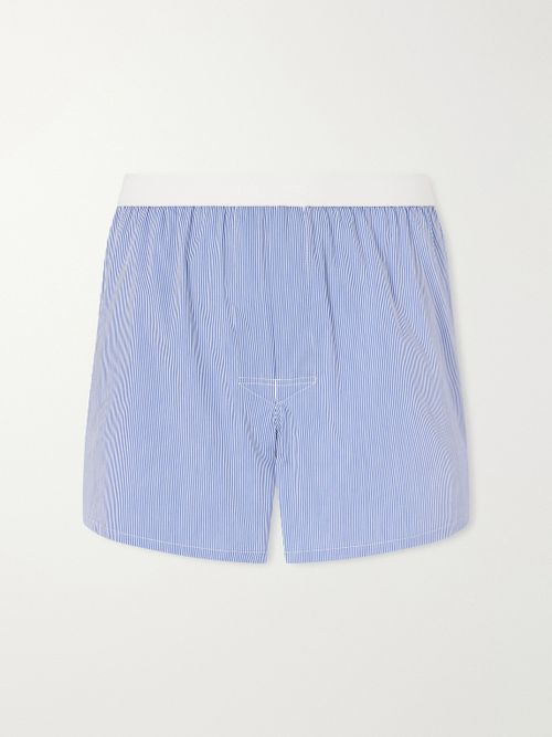 Striped Cotton-Blend Poplin Boxer