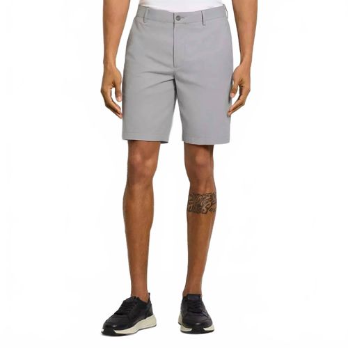 Essential Twill Straight Fit Casual Shorts In Light Gray