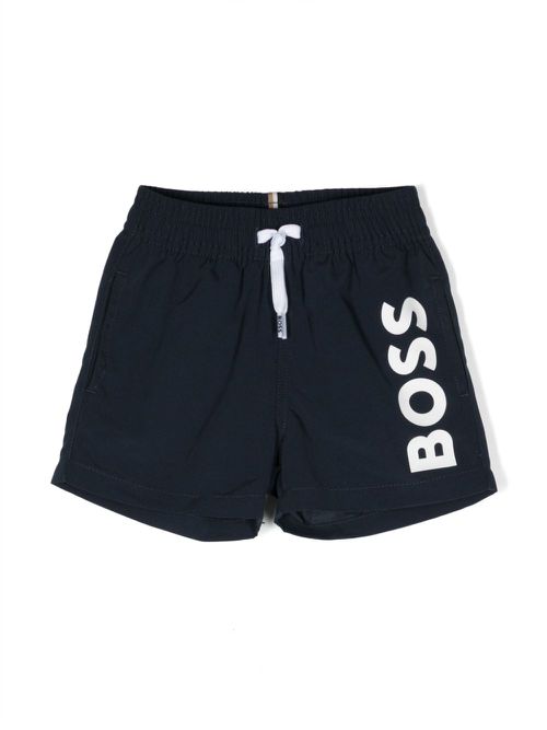 Logo-print swim shorts - Blue