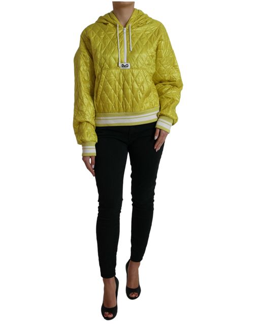 Quilted Nylon Hooded Jacket — Yellow