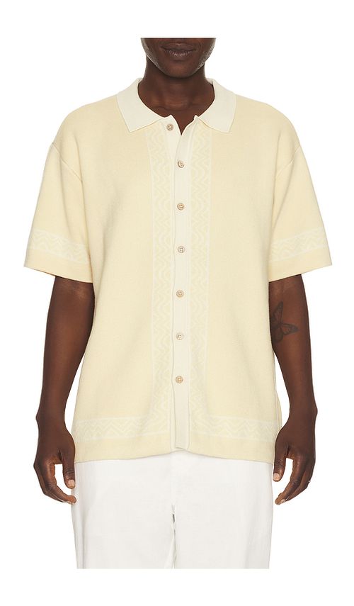 Critical Slide La Playa Knit Shirt in Cream. - XL/1X also in S