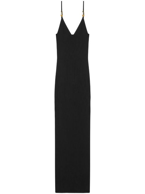Safety Pin Hardware V-Neck Sleeveless Dress