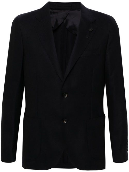 Single-breasted wool blazer - Blue